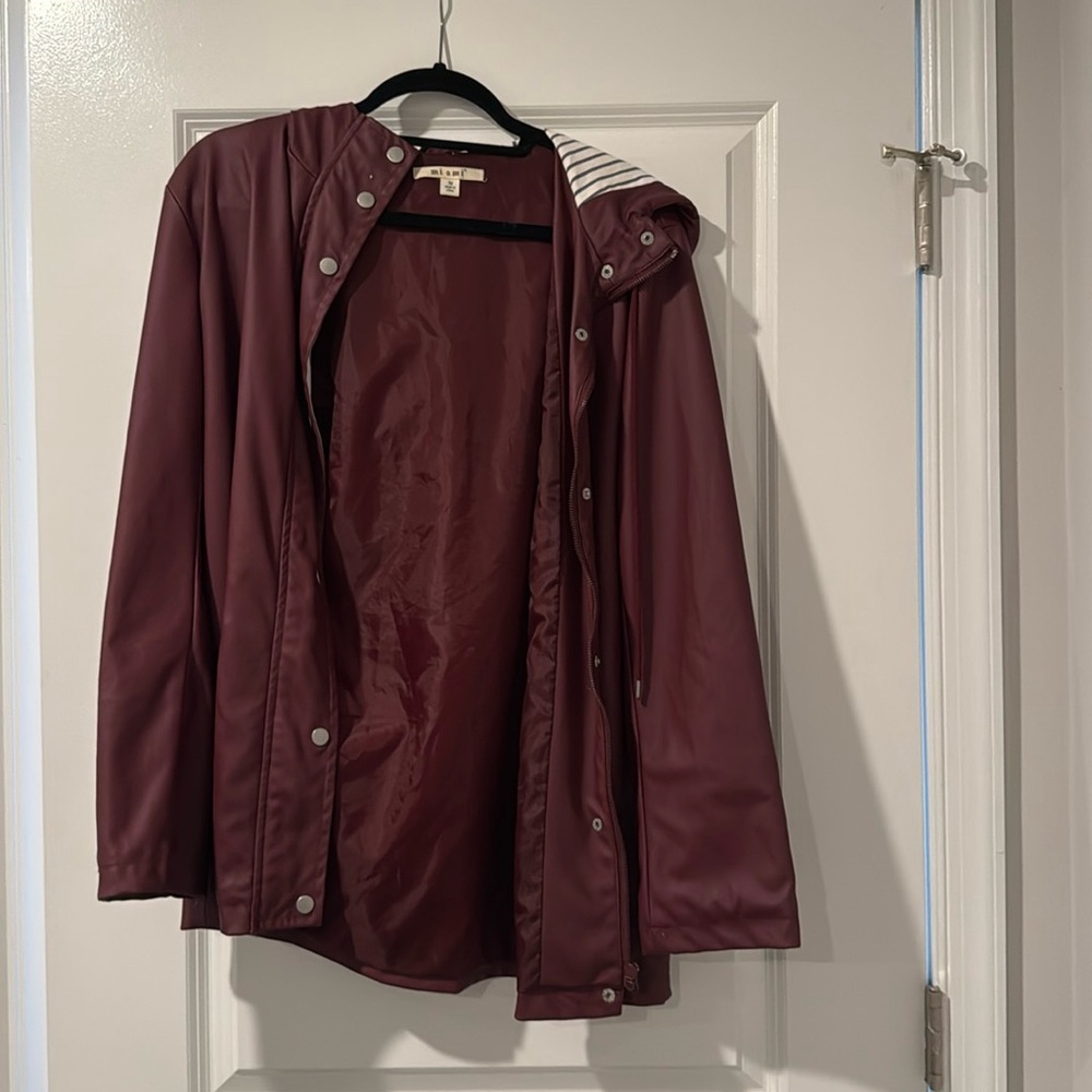 Red rain coat